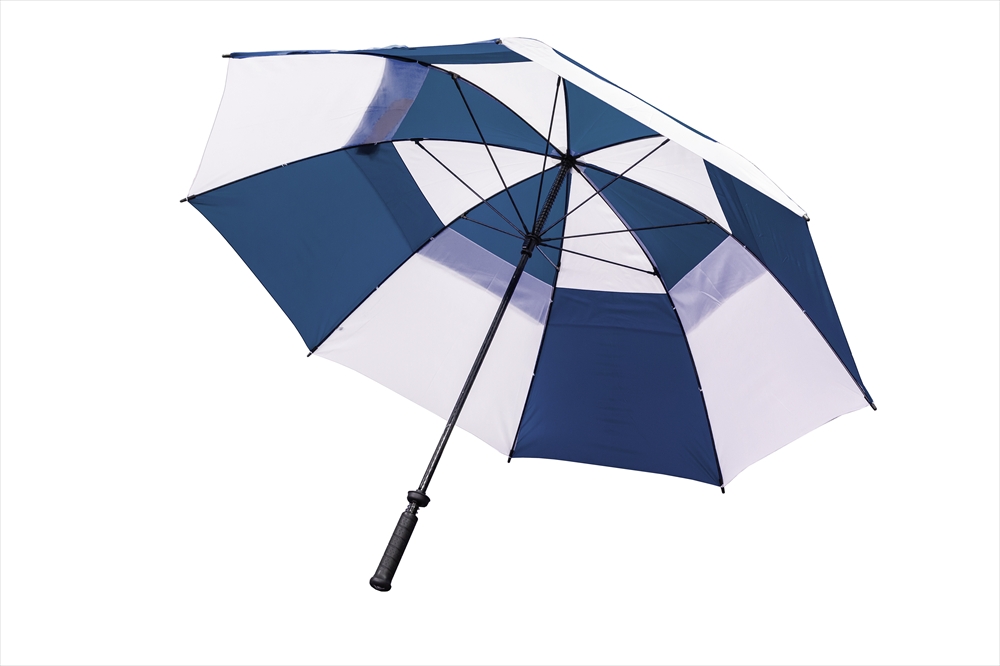 Longridge 60" Dual Canopy Umbrella Navy/White JS International
